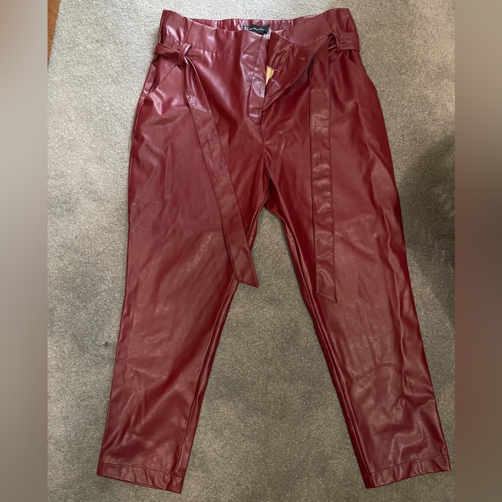 Red pleather New York and Co. pants